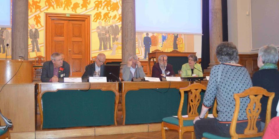 Panel at nuclear waste conference in Faellessalen in 2015